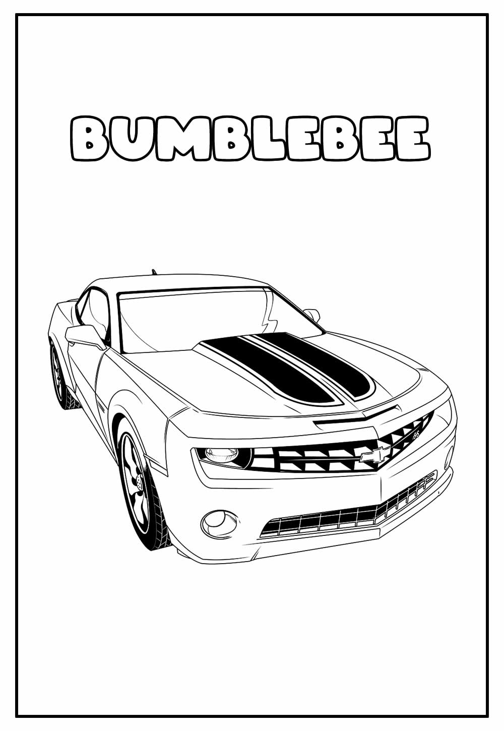 Desenho de Bumblebee para pintar e colorir - Imagem Educativa