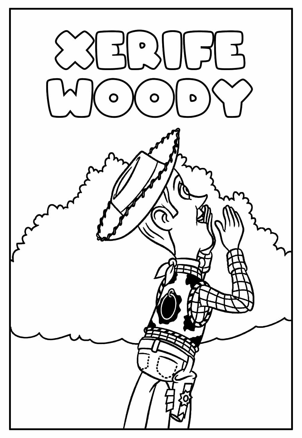 Desenho Educativo para colorir do Xerife Woody