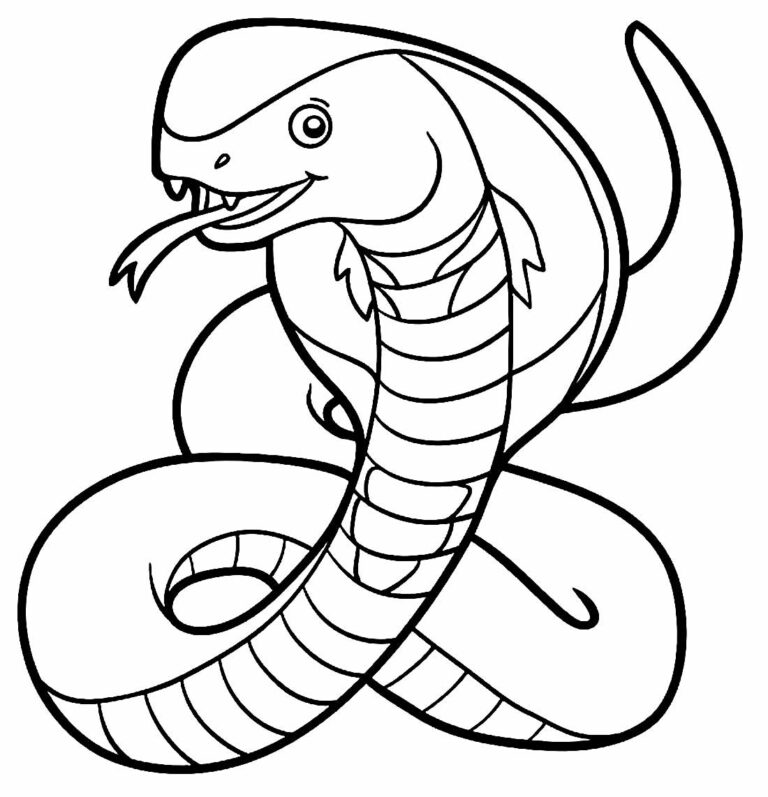 Desenhos da Cobra Naja para colorir - Bora Colorir