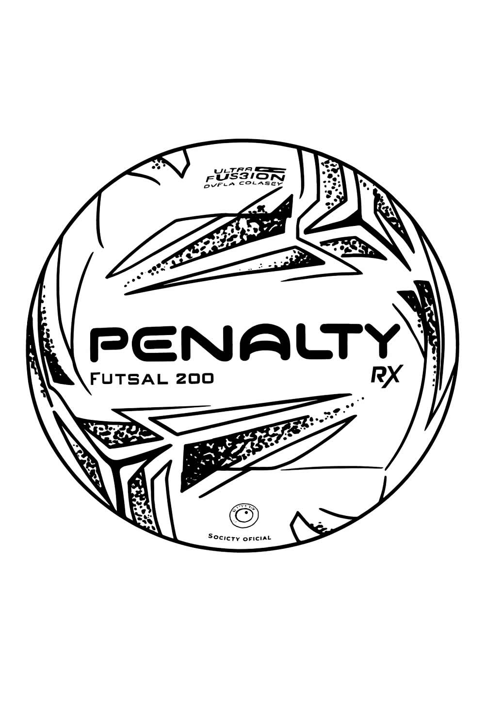 Desenho de Bola de Futebol Oficial da Penalty para colorir