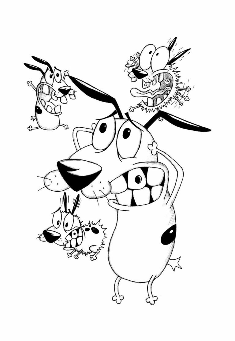 Desenhos de Coragem, o Cão Covarde para colorir - Bora Colorir