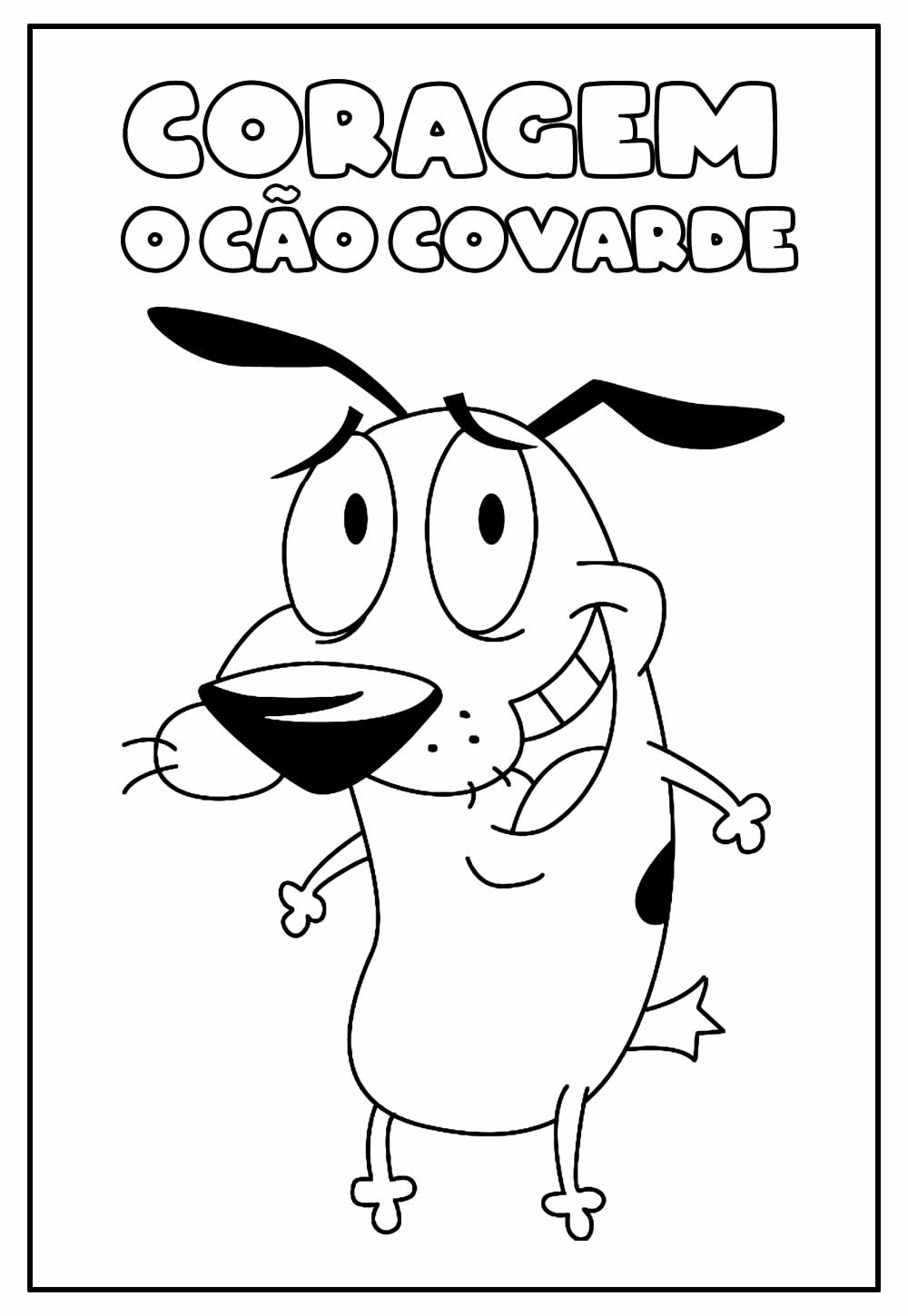 Desenho Educativo do Cão O Cão Covarde para colorir