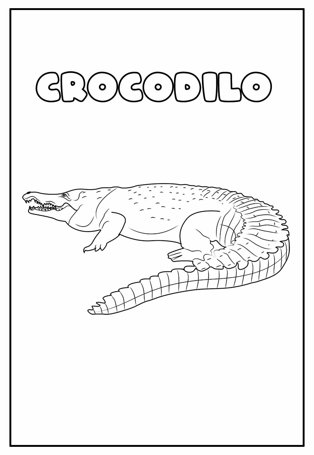 Desenho Educativo de Crocodilo para colorir