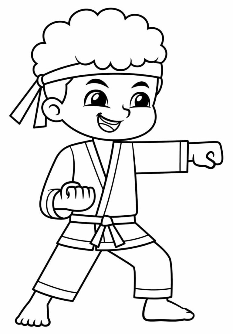 Desenhos de Karatê para colorir - Bora Colorir