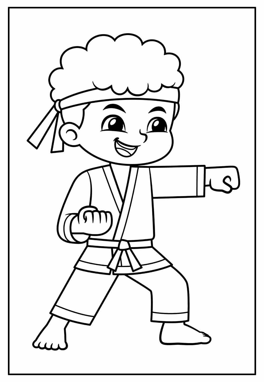 Desenhos de Karatê para colorir - Bora Colorir