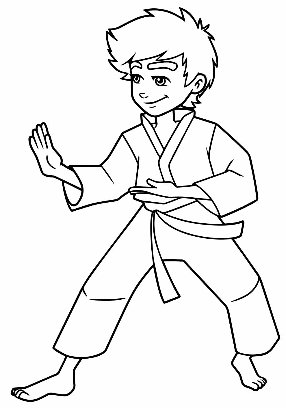 How to draw Karate boy