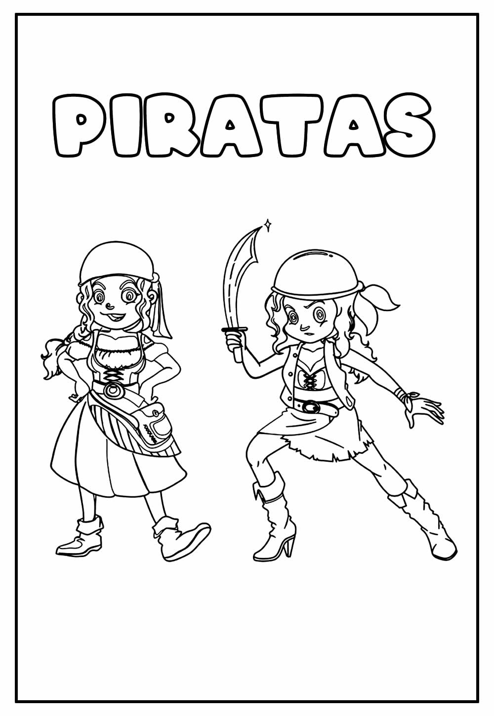 Desenho Educativo de Piratas para colorir