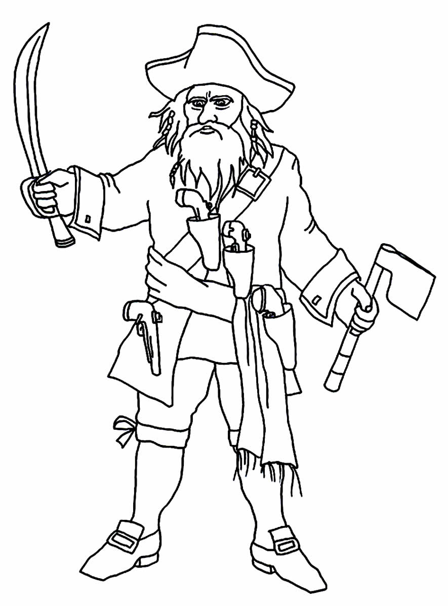 Desenho para imprimir e colorir - Pirata