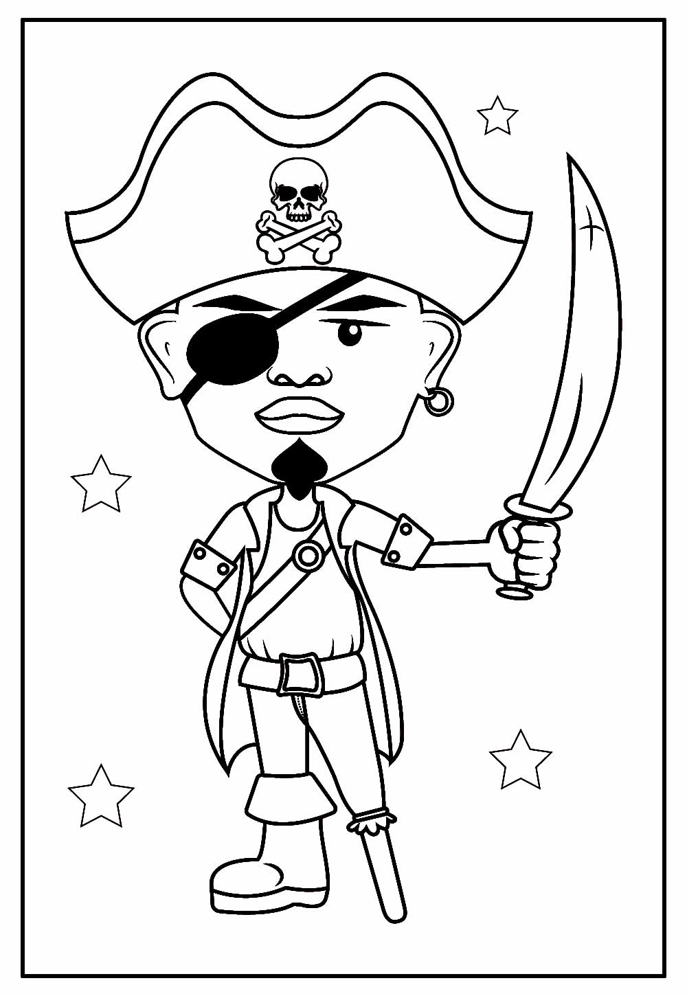 Desenho de Pirata para colorir