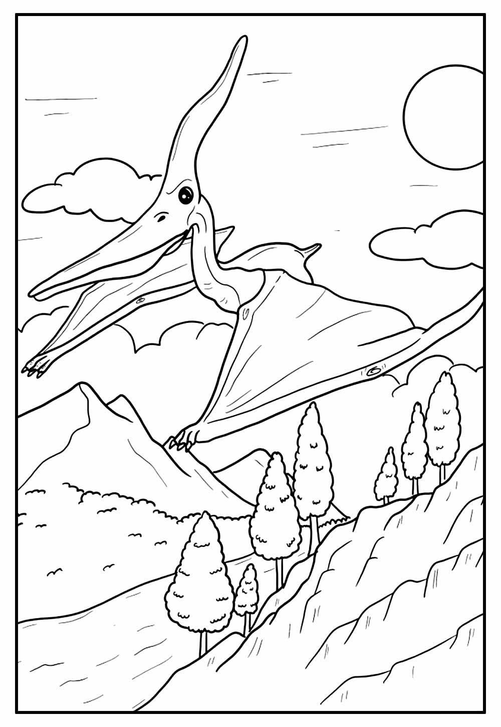 Pterodáctilo para imprimir e pintar