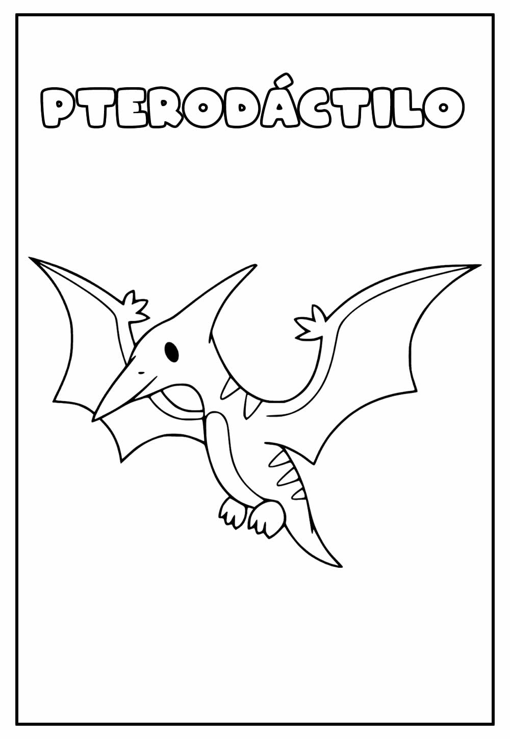 Desenho Educativo de Pterodáctilo para colorir