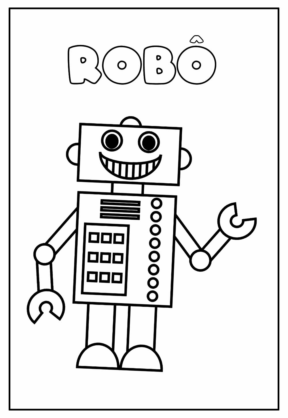 Desenho Educativo de Robô para colorir