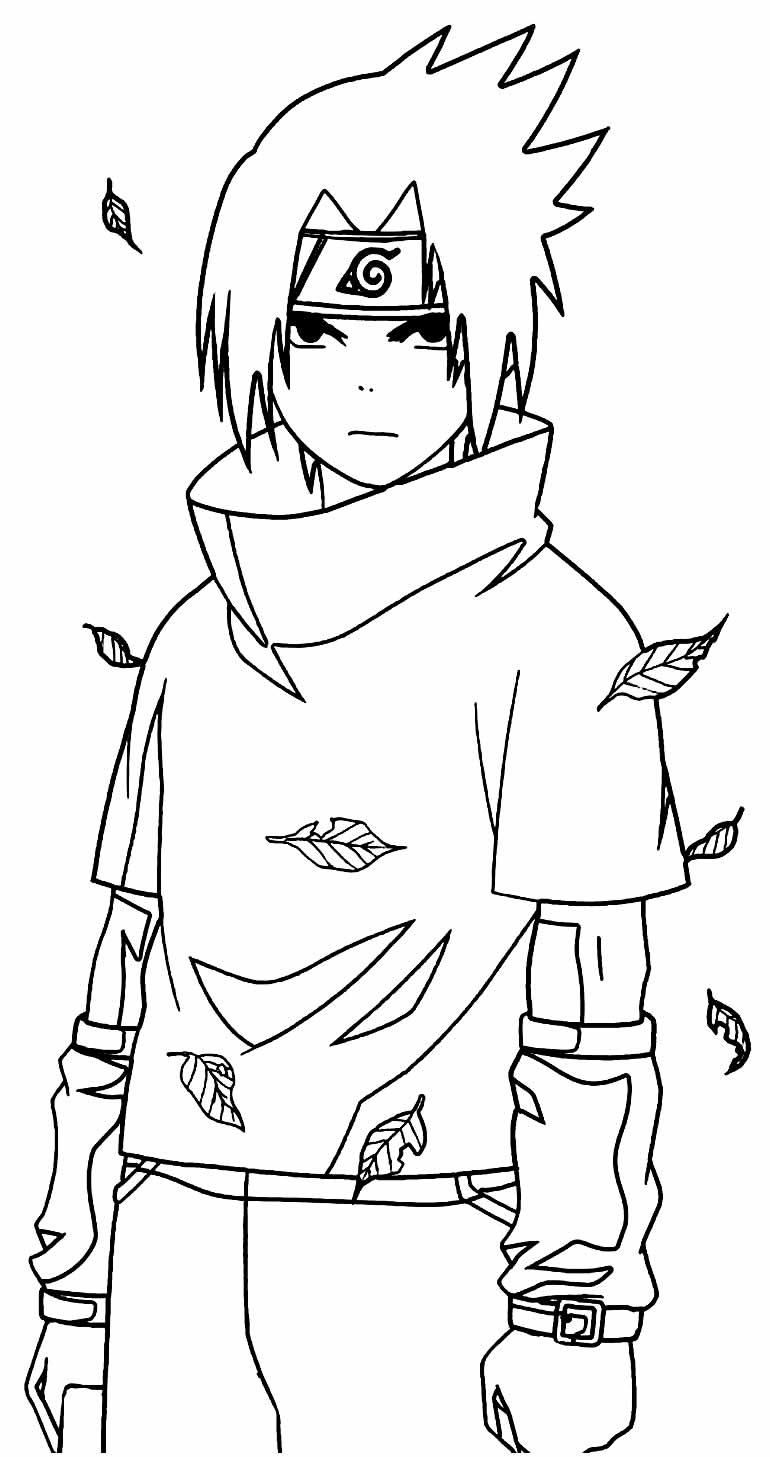 Desenho de Sasuke de costas para colorir - Tudodesenhos