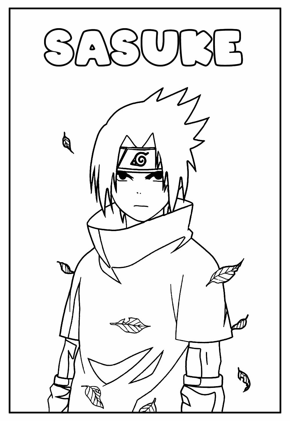 Desenho Infantil para Colorir Sasuke Uchiha 12