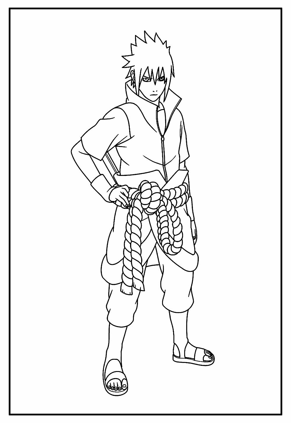 Sasuke para pintar - Desenho de Naruto