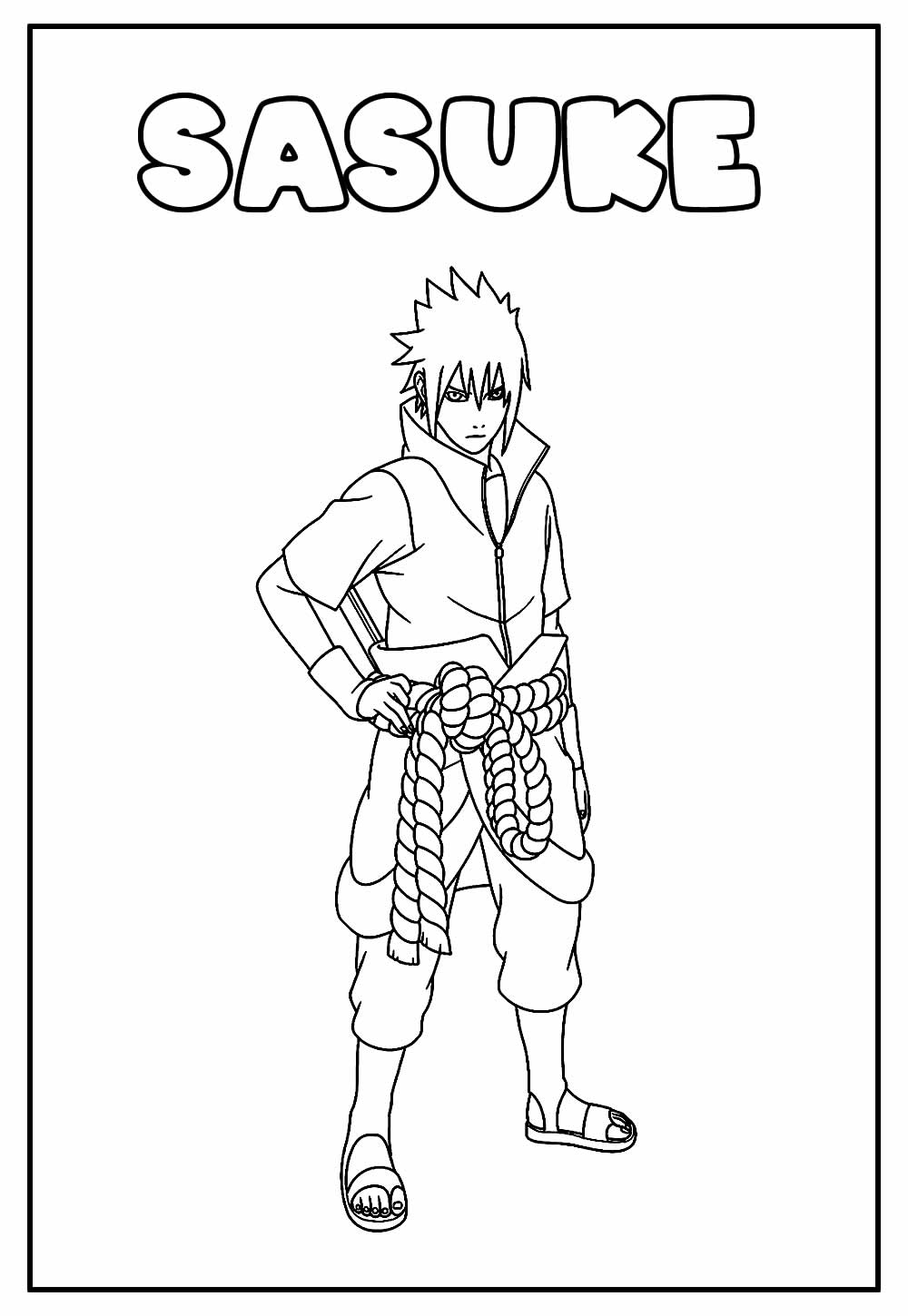 Desenho Educativo de Sasuke para pintar