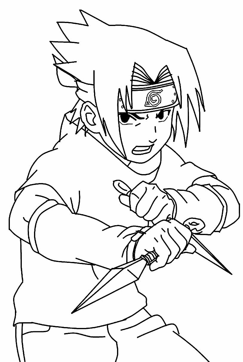 Desenho Educativo para pintar de Sasuke