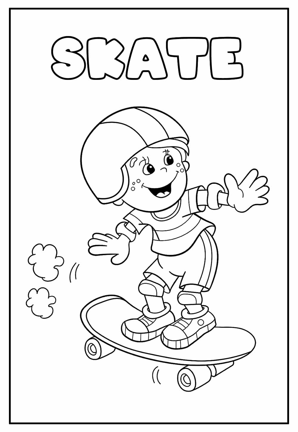 Desenho Educativo de Skatista para colorir