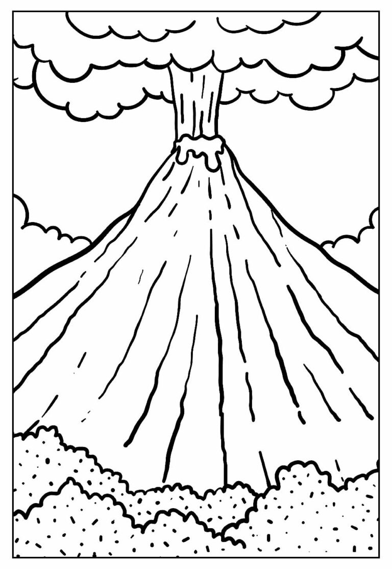 Desenhos de Vulcão para colorir - Bora Colorir