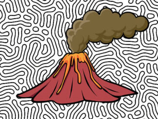 Desenho de Vulcão para colorir