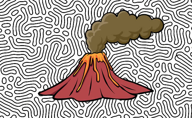 Desenho de Vulcão para imprimir