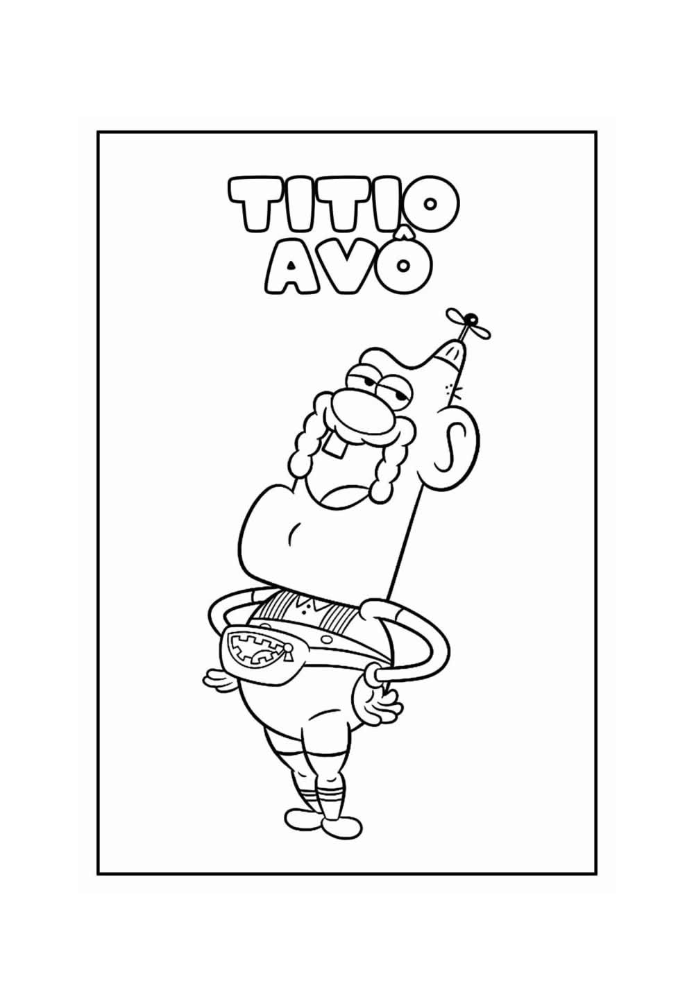 Desenho Educativo de Titio Avô para colorir