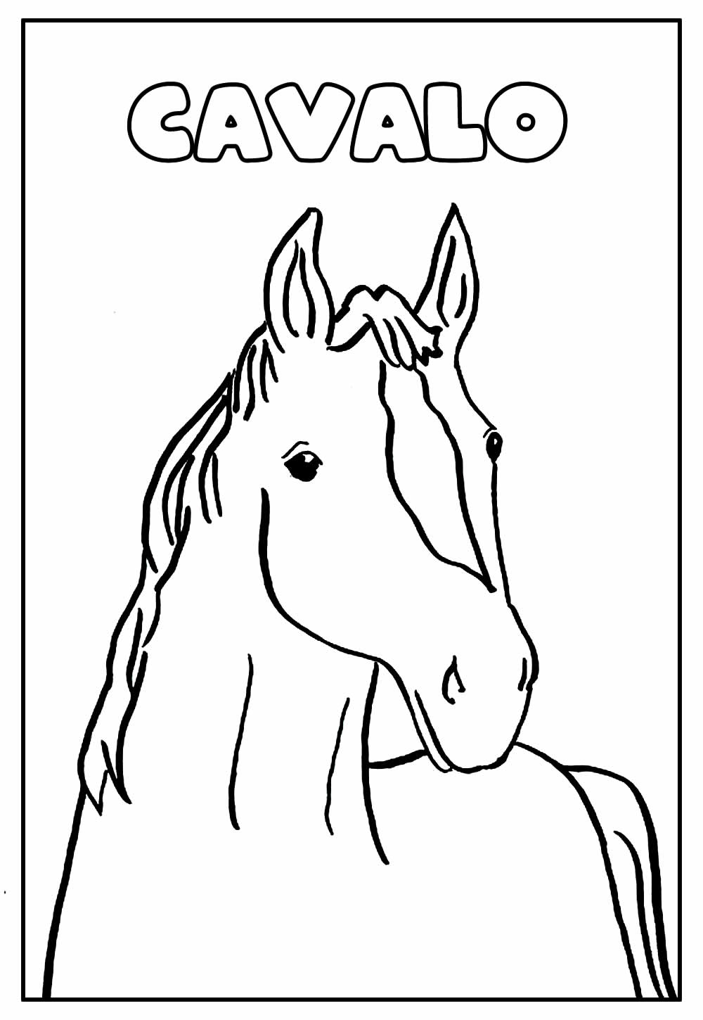 Desenho Educativo para Colorir de Cavalo