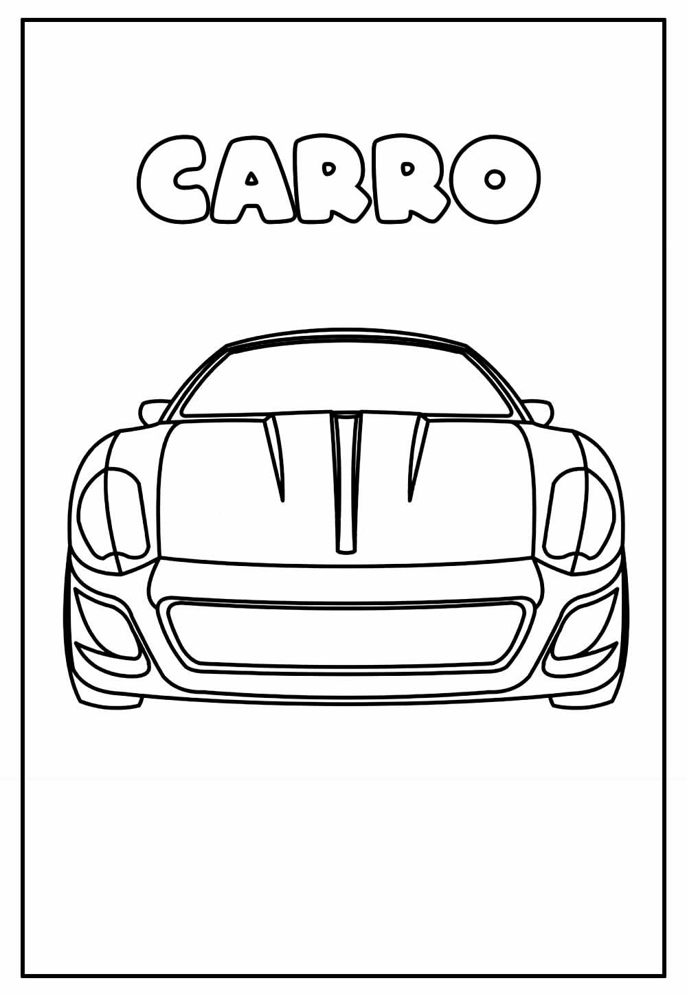 Desenho Educativo para Colorir de Carro