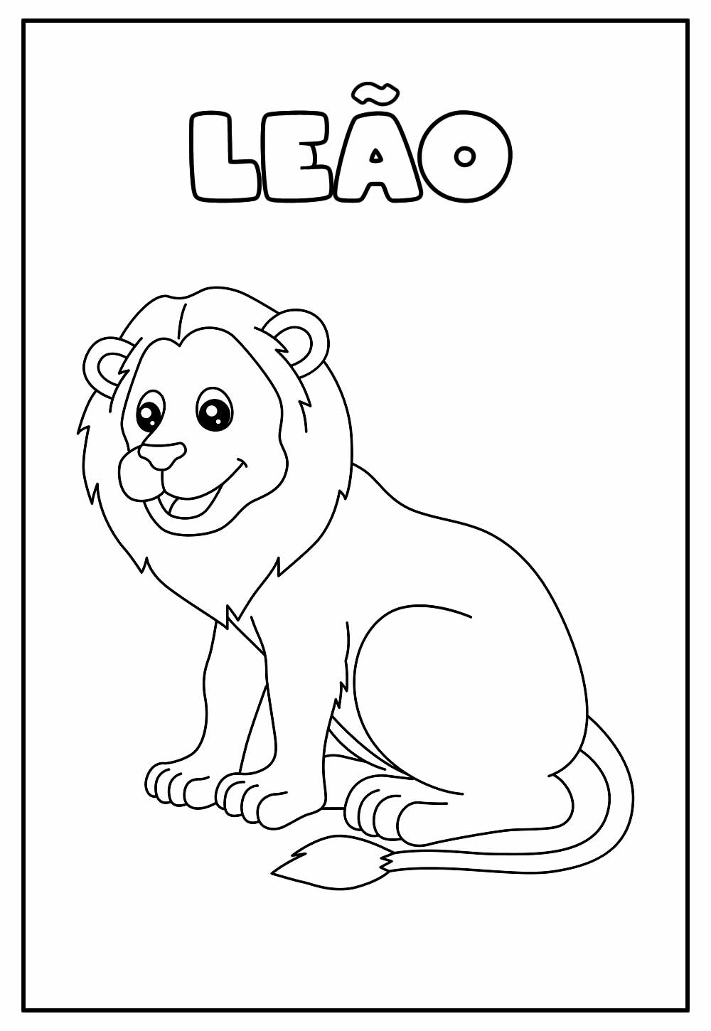 Desenho Educativo para Colorir de Leão