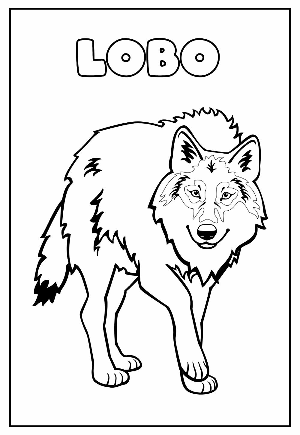 Desenho Educativo para Colorir de Lobo