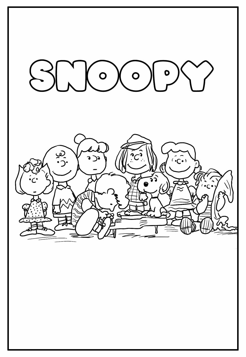 Desenho Educativo de Snoopy para colorir