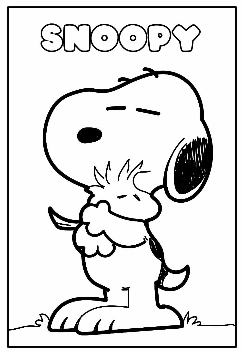 Desenho Educativo de Snoopy para pintar