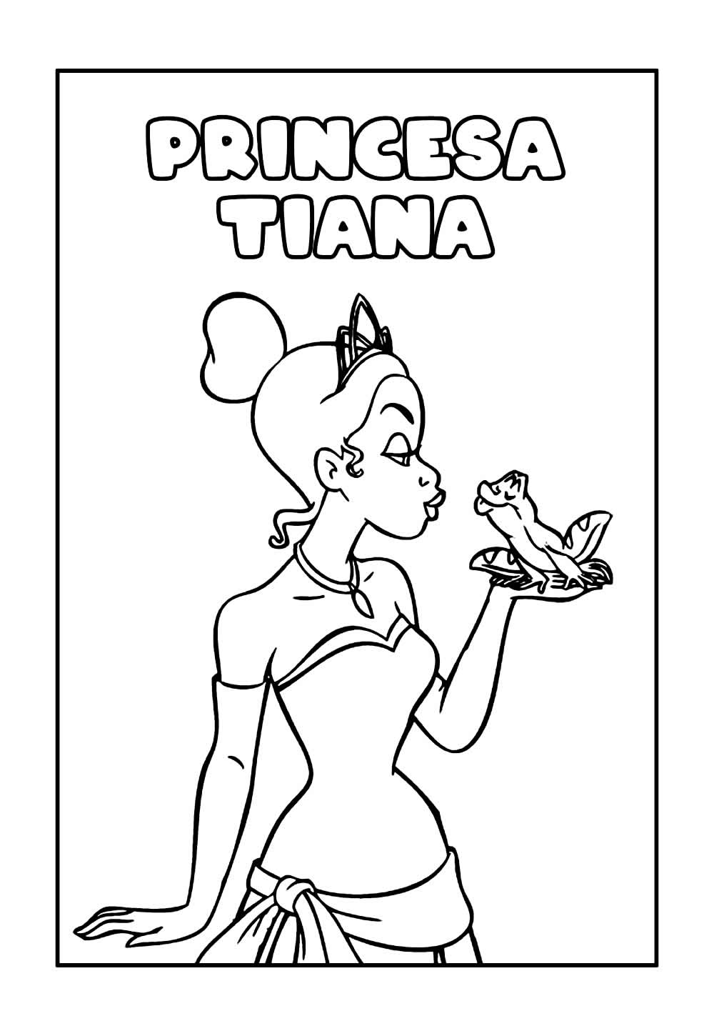 Desenho da Princesa Tiana para imprimir