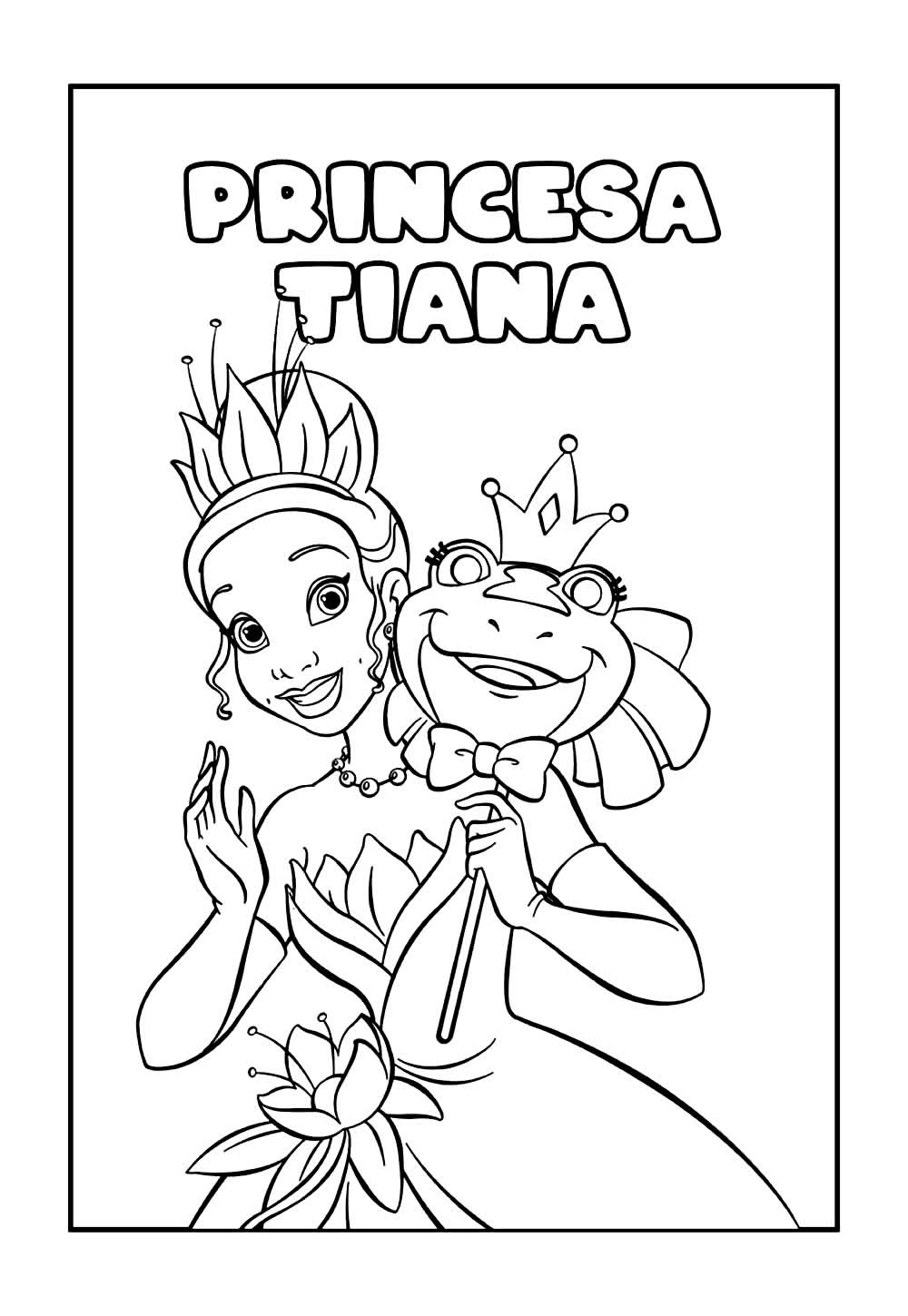 Desenhos da Tiana para colorir