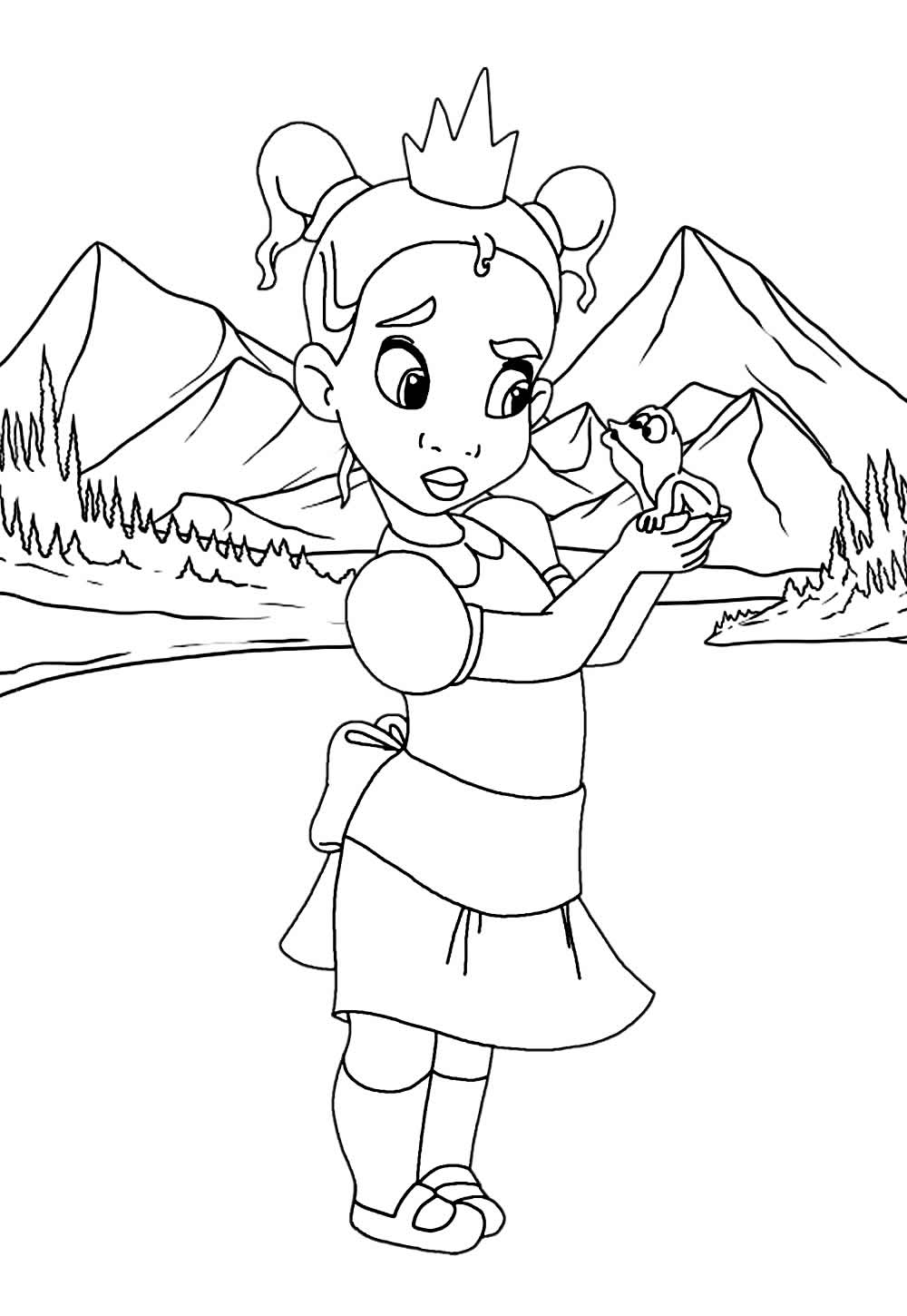 Desenho da Tiana Bebê para colorir e pintar