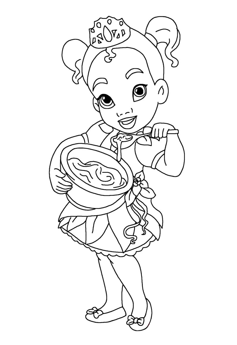 Desenho Tiana Criança Colorir