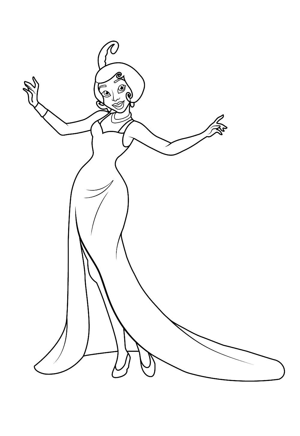 Desenho da Tiana para pintar