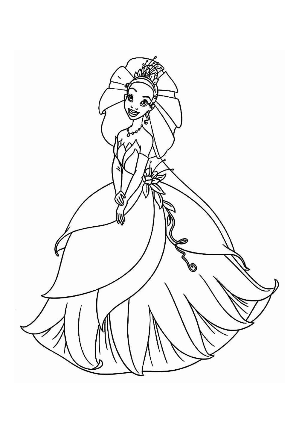 Princesa Tiana para colorir