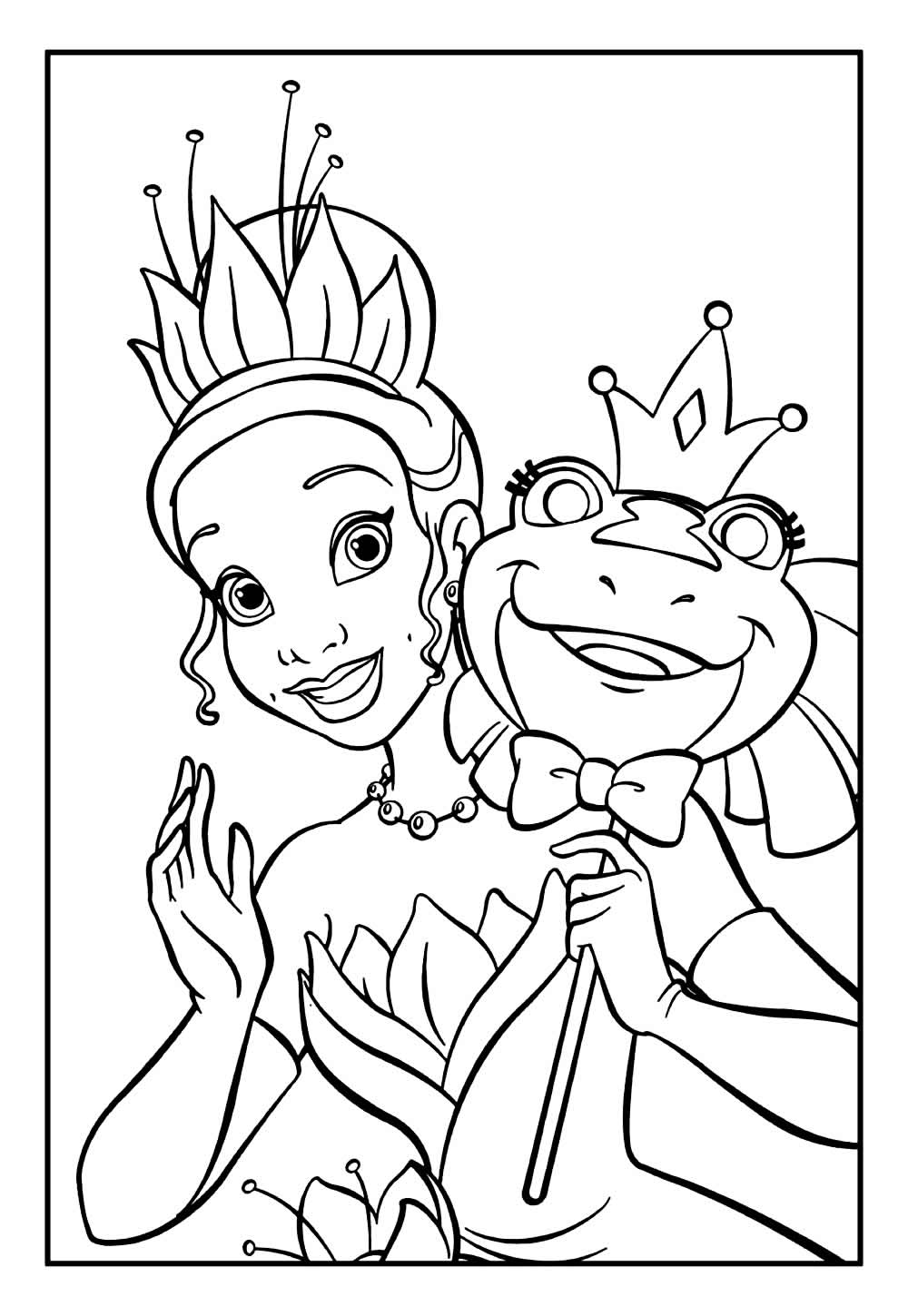 Desenho da Princesa Tiana para colorir