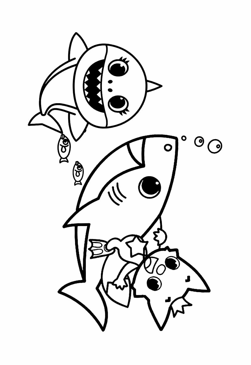 Desenho para pintar - Baby Shark