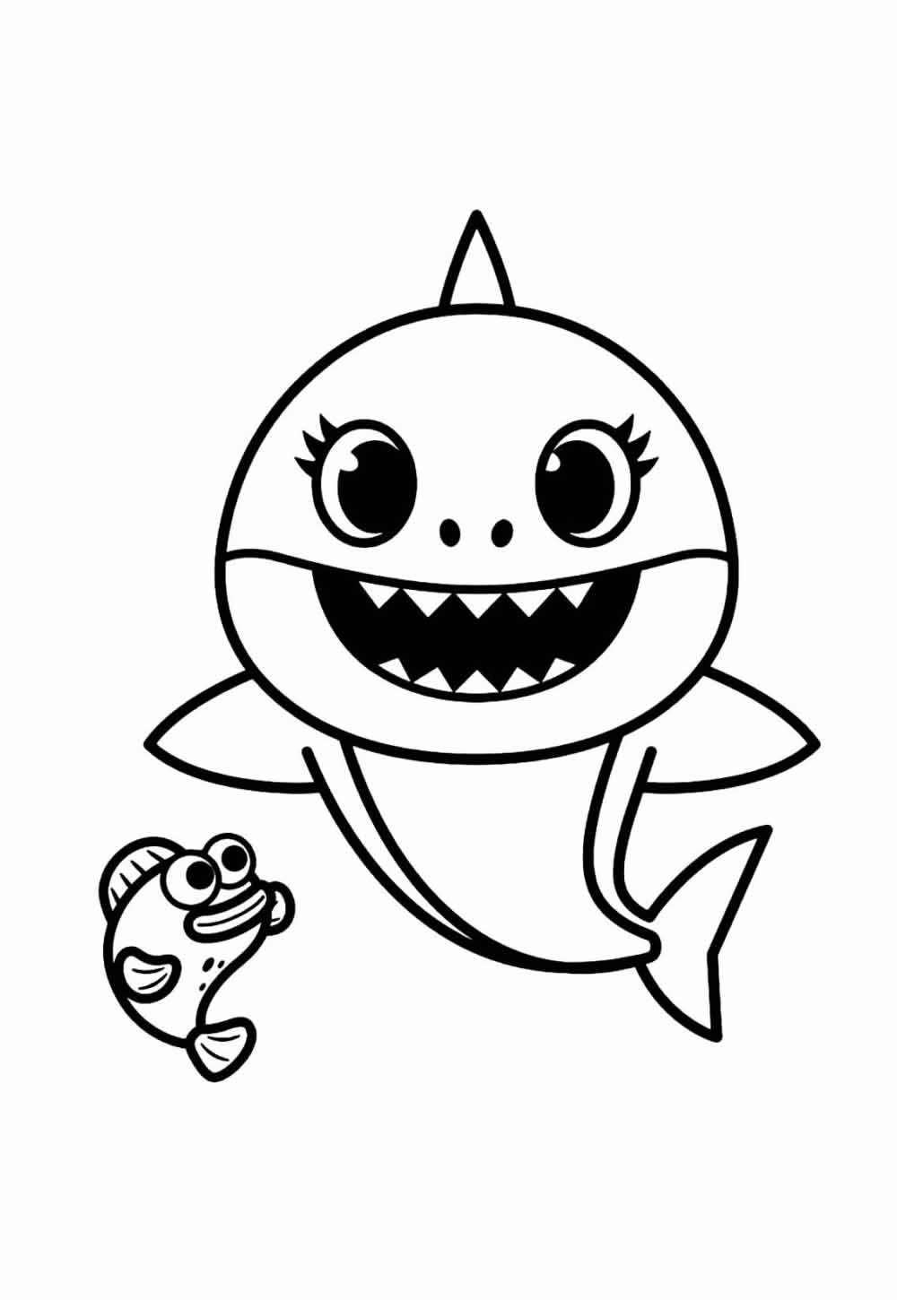 Desenhos de Baby Shark para pintar