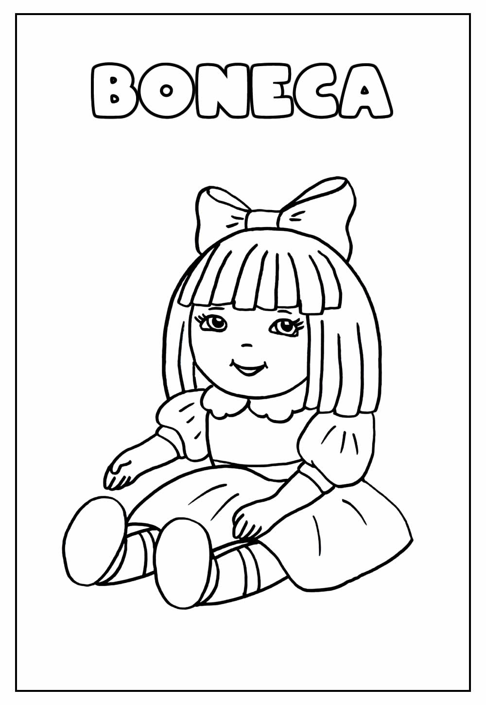 Desenho Educativo de Boneca