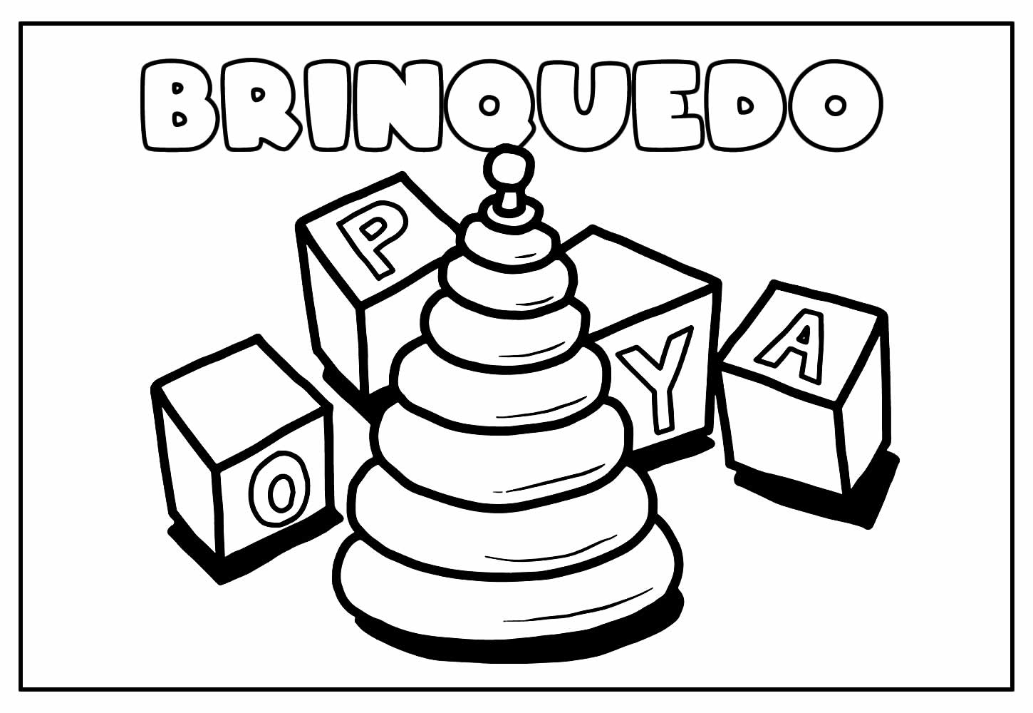 Desenho Educativo de Brinquedo para imprimir e colorir