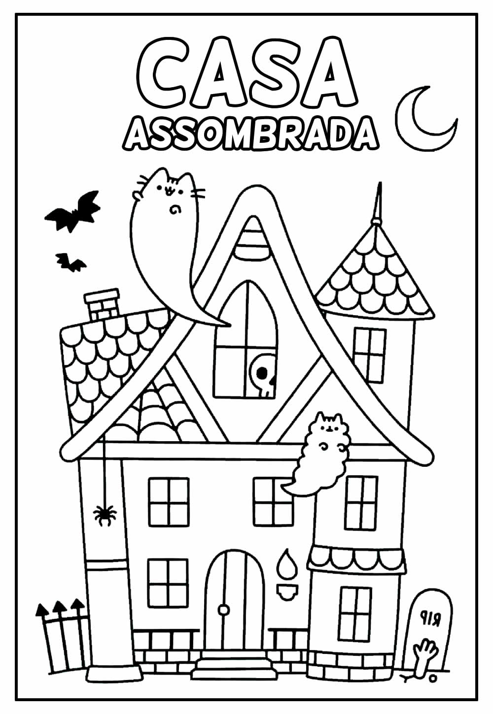 Desenho Educativo de Halloween para colorir
