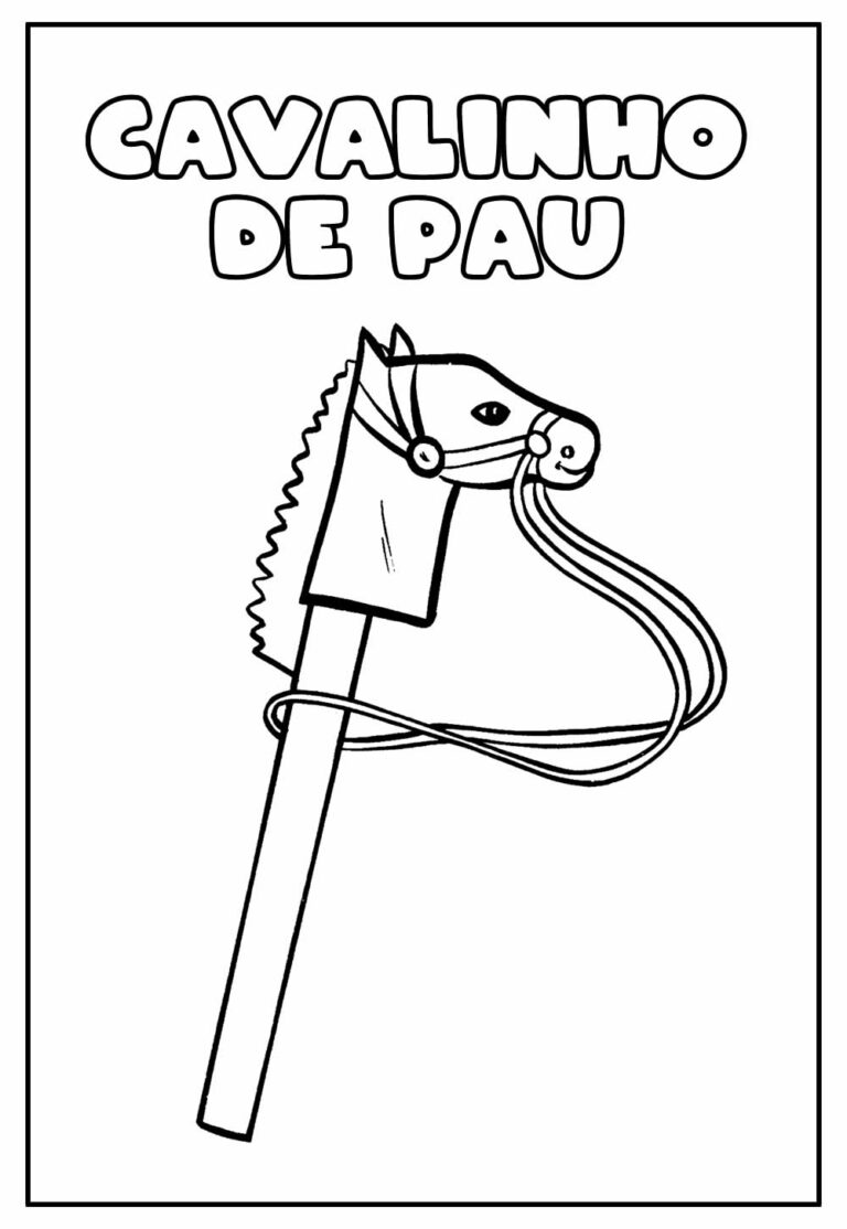 Desenhos de Cavalinho de Pau para colorir - Bora Colorir