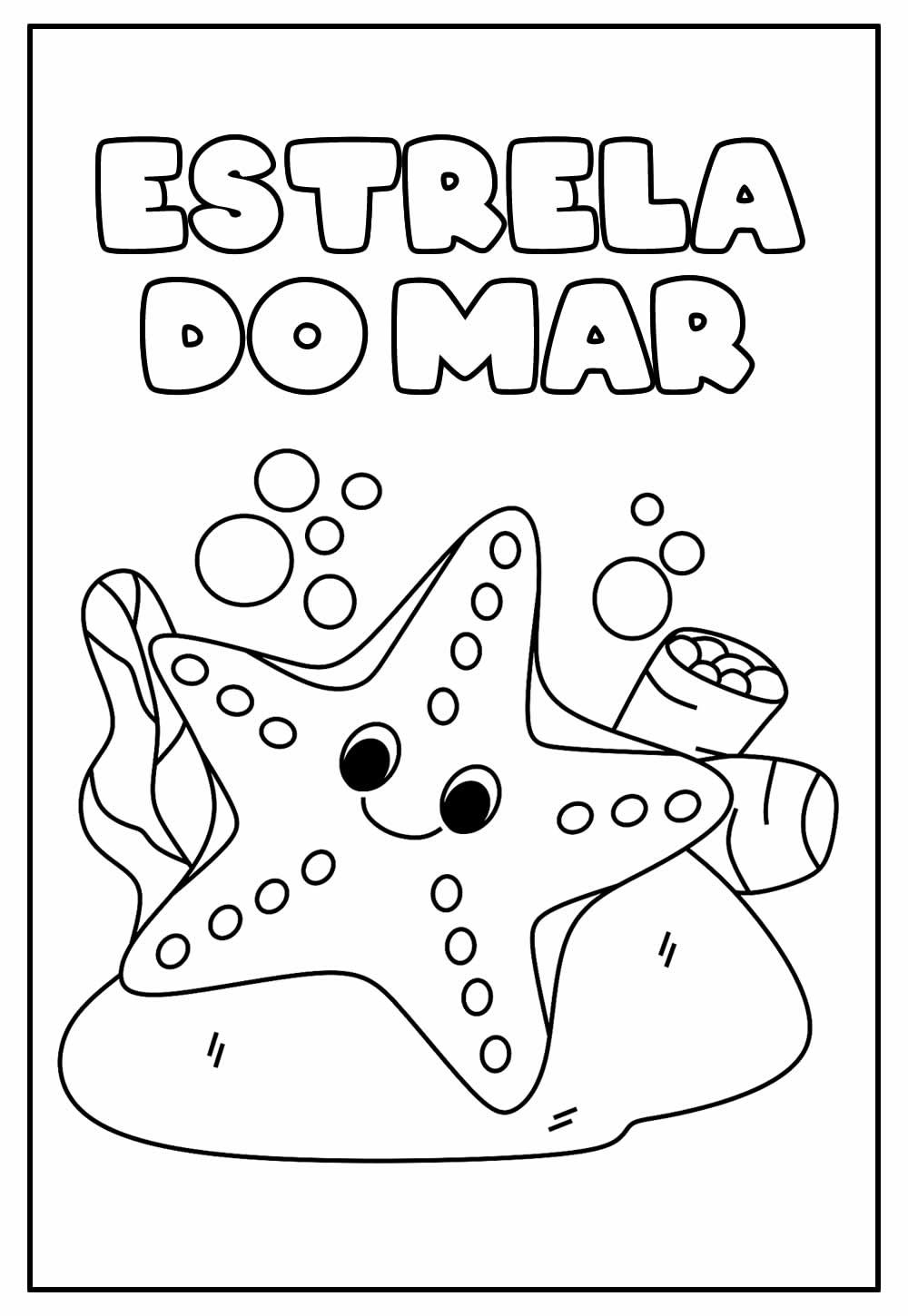 Desenho Educativo de Estrela do Mar para colorir