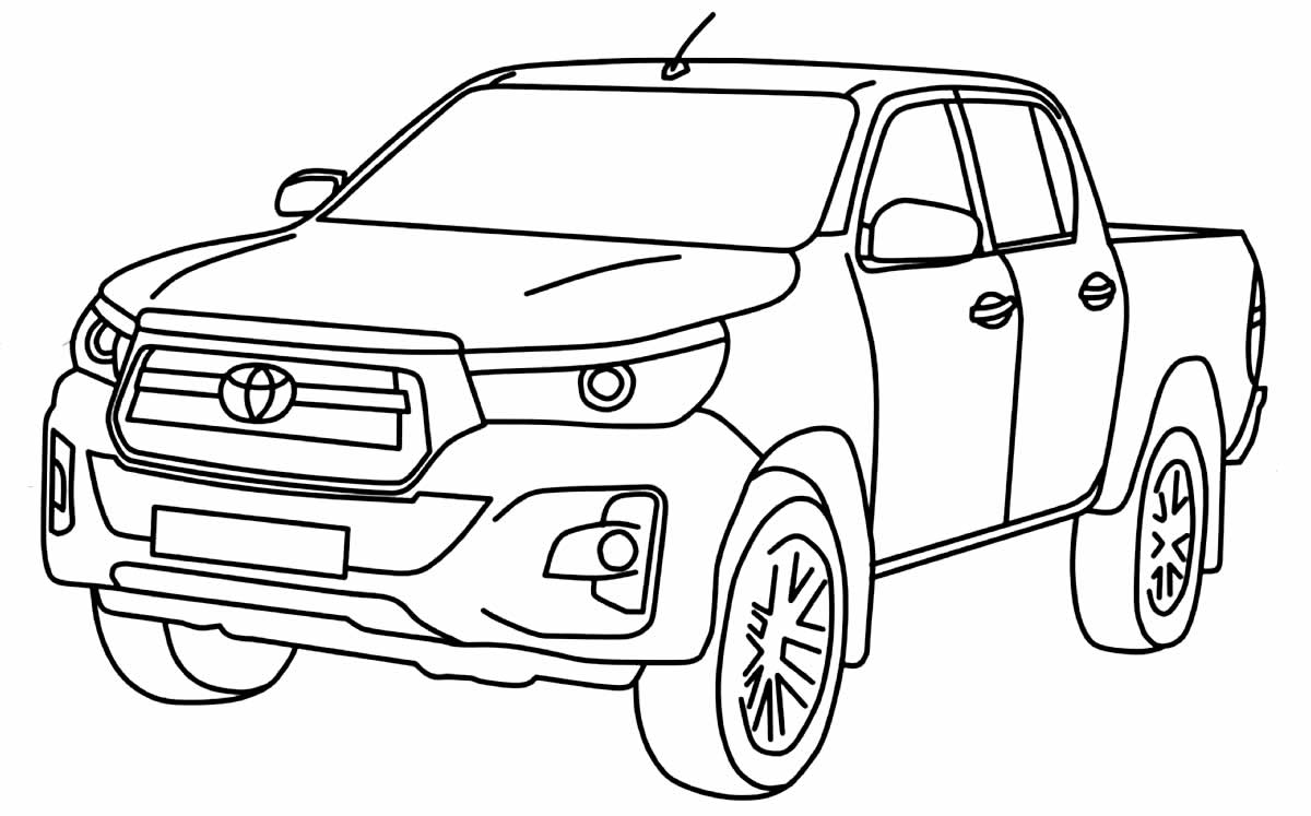 Desenho de Hilux para imprimir e colorir