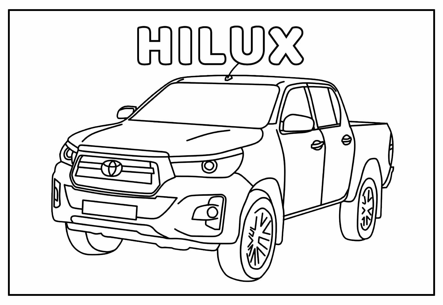 Desenho Educativo de Hilux para imprimir e pintar