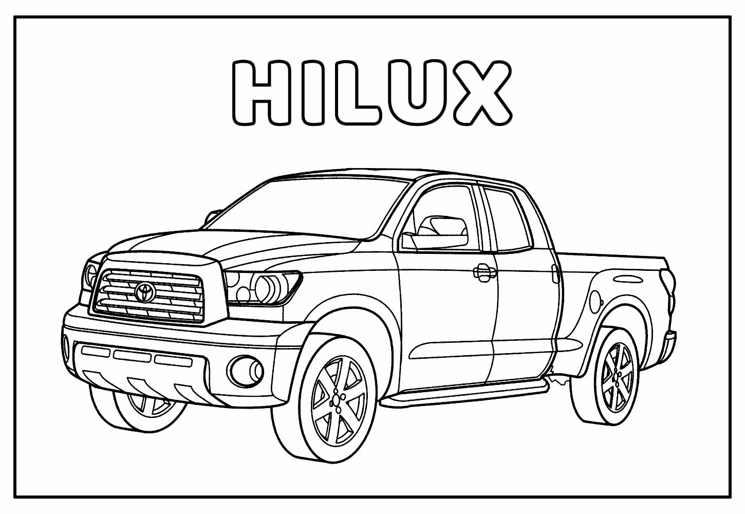 Desenho Educativo de Hilux para imprimir e colorir