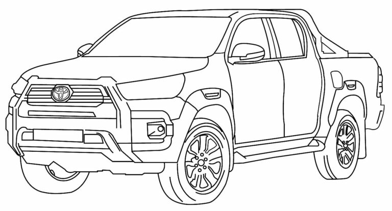 Desenhos de Hilux para colorir - Bora Colorir